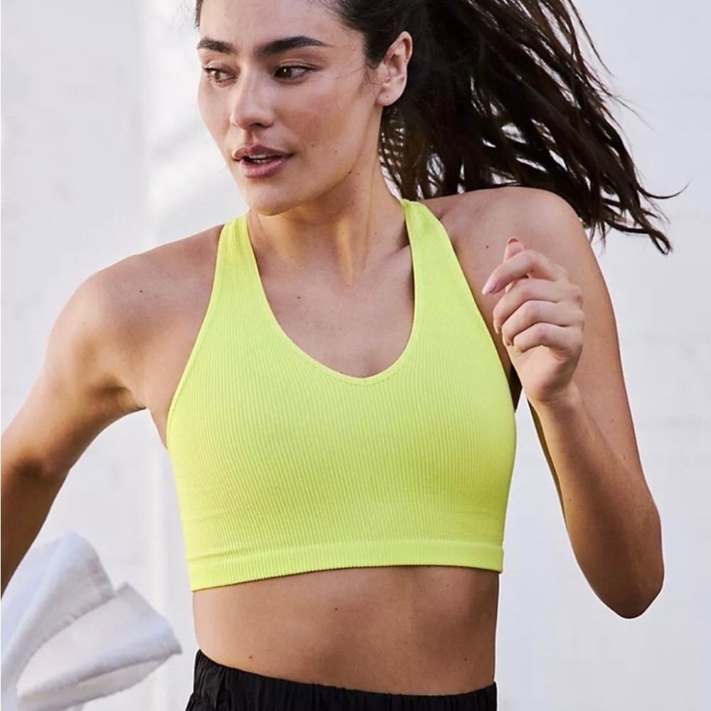 Free People Yellow throw crop top